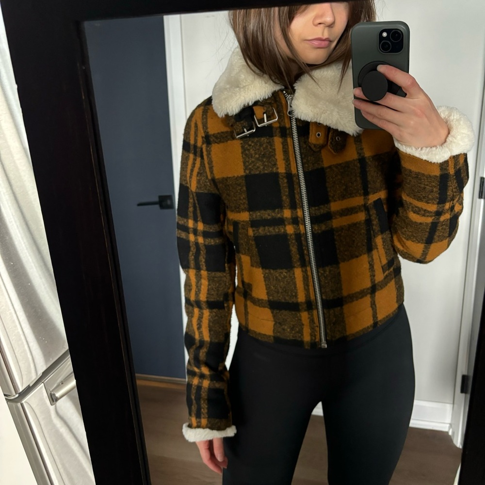 Plaid faux Sherpa bomber jacket - Picture 13 of 16